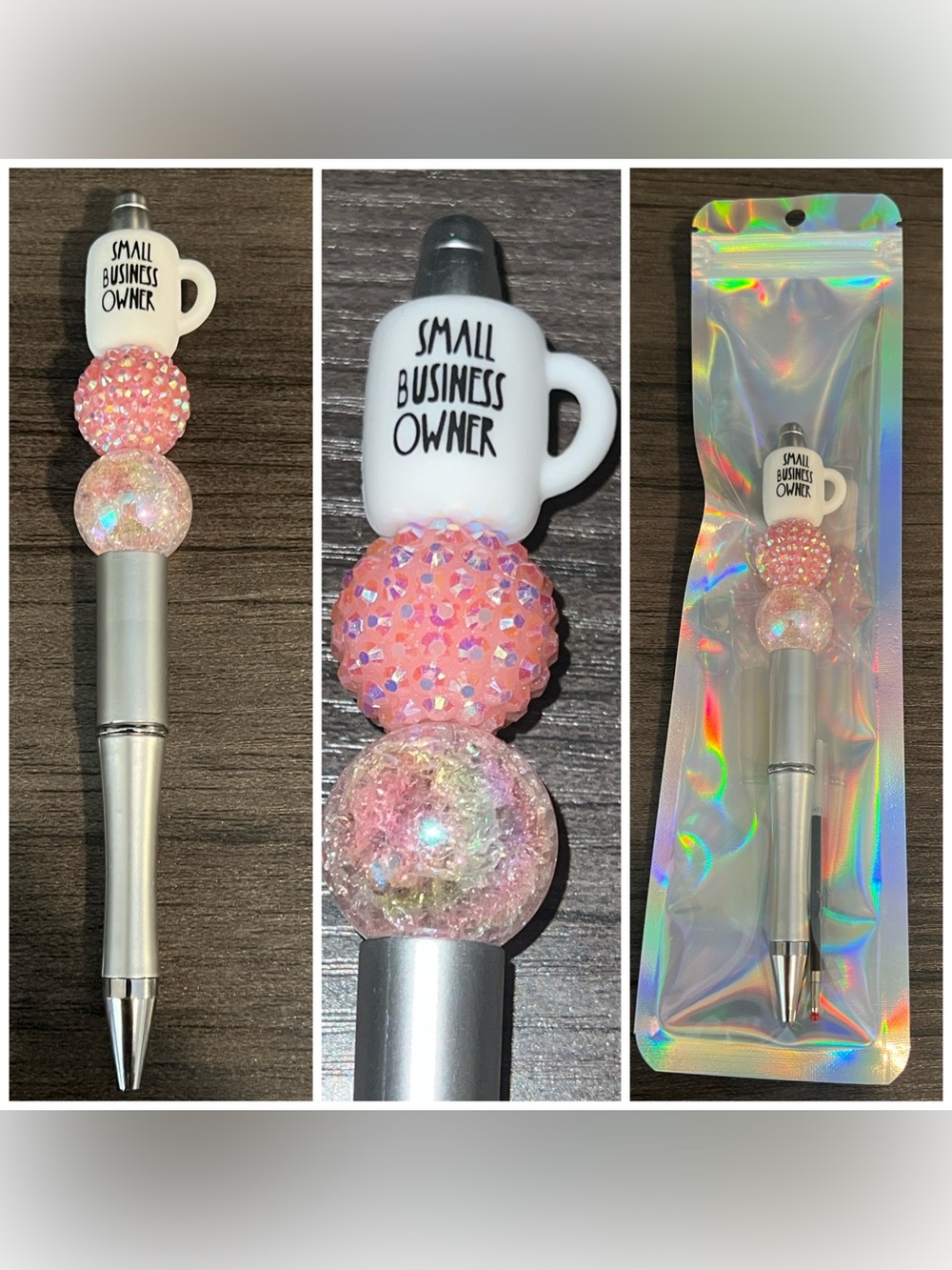Small Business Owner beaded focal pen